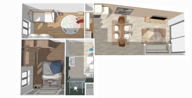 Appartement F3 à vendre - 3 pièces - 58.35 m2 - CHAMPS SUR MARNE - 77 - ILE-DE-FRANCE - Century 21 Agence Du Val