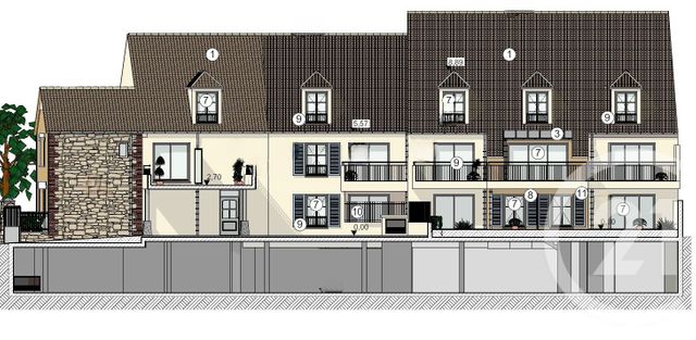 Appartement F3 à vendre - 3 pièces - 61.46 m2 - CHAMPS SUR MARNE - 77 - ILE-DE-FRANCE - Century 21 Agence Du Val