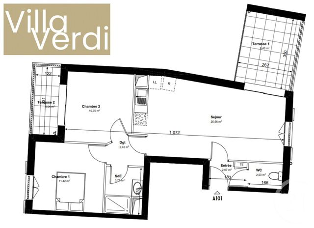 Appartement F3 à vendre - 3 pièces - 58.03 m2 - CHAMPS SUR MARNE - 77 - ILE-DE-FRANCE - Century 21 Agence Du Val